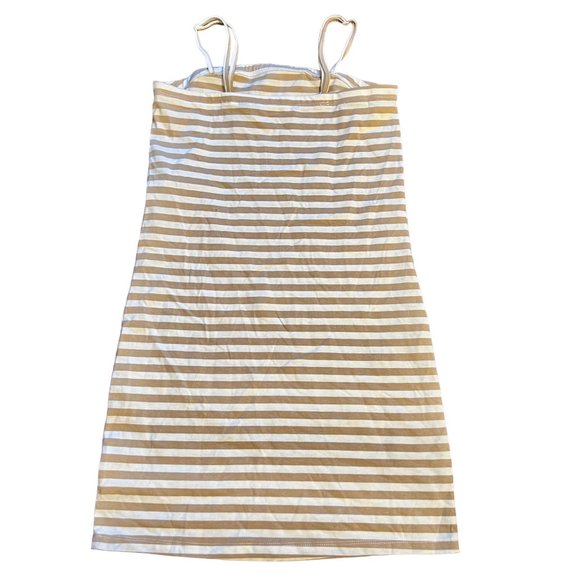 Vero Moda Tan White Striped Sleeveless Mini Dress Women's Size Small S - Picture 4 of 6